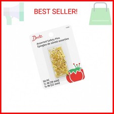 Dritz 7200 Safety Pins, Brass, Size 00  0 50-Count 