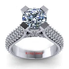 3 Ct Vvs1 Ice Blue Round Cut Real Moissanite Wedding Ring Sterling Silver Size 7
