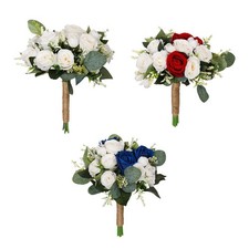Wedding Bouquet Lifelike Bride Holding Bouquet for Decor Weddings Graduation