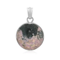 Cavill Rhodonit AnhäNger 17,00Ct Silber 925 Platin Rund Naturstein