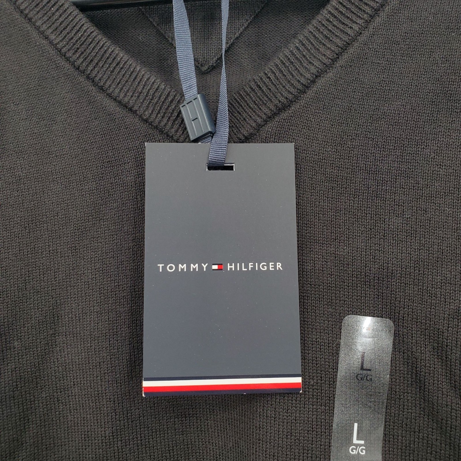 Tommy Hilfiger Essential Cotton V Neck Sweater Top Men Size Large NWT Long Sleev image 4
