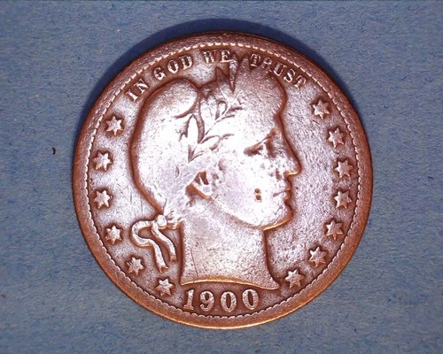 1900-S BARBER25C QUARTER  VG CLEANED **410-4