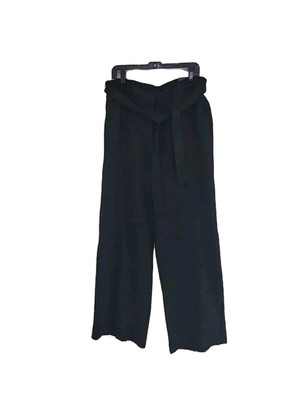 New Alfani Comfort Waist Women's Black Tie Front Wide Leg Pants Sz 14
