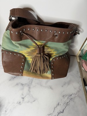Blazin Roxx Women Southwest Print Drawstring Bucket Purse Conceal Carry - Worn