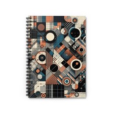 Spiral Notebook Ruled Line Plaids and Stripes Style Design 7, Gift Everyday