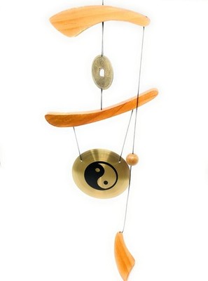 THY COLLECTIBLES Feng Shui Brass Gong Wind Chime for Patio, Garden, Terrace, Ba