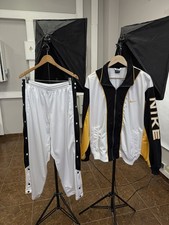      Vintage 90s Nike Gold Logo Tracksuit Jacket Pants Rare Y2K Size L