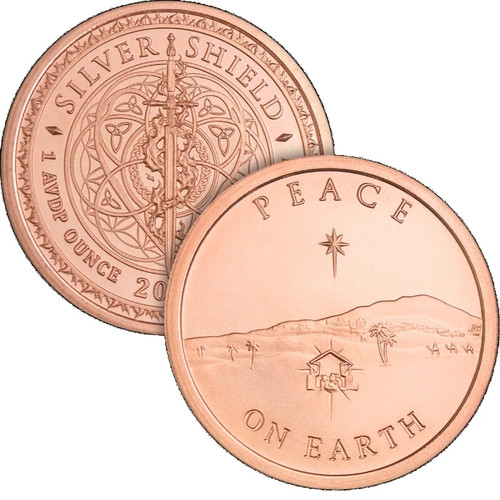 1 Oz. Solid .999 Fine Copper Round - "Peace on Earth" - 2026 - Golden State Mint