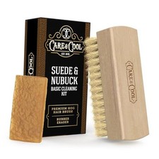 Suede and Nubuck Cleaning Premium Hog Hair Brush 3.94"x1.38" and Rubber