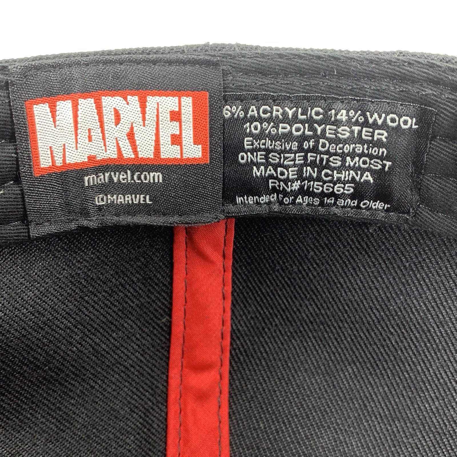 DEADPOOL Hat Adjustable Snap Black Red Embroidere… - image 14