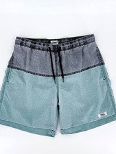 Trunks Surf Swim Co Board Shorts Mens M Teal Gray Colorblock 6 Inseam