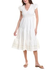 Sail To Sable V-Neck Smocked Midi Dress Women's