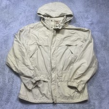 Vintage Timberland Weathergear Jacket Men's M Beige Field Coat Hooded Rain Y2K