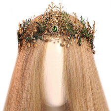 Woodland Fairy Flower Crown - Handmade Leaf Elf Crown Fairy Forest Headband with