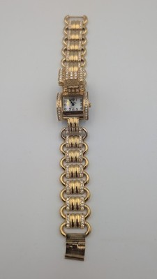 Vintage Peek-a-boo Adrienne Gold Tone Women's Rhinestone Watch WORKING!