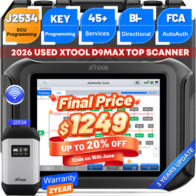 2026 USED XTOOL D9 MAX J2534 ECU Programming Auto Scanner Key IMMO Programmer