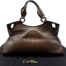 Autentica borsa a mano Cartier Must Marcello in pelle nera #36637587