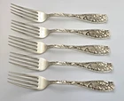 5 Towle 1887 POMONA Sterling Silver Luncheon Forks - 6 7/8 - 202g