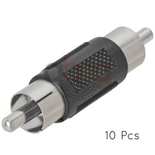 10 Pack RCA Male to Male Coupler RCA Plug Connector Video Audio Cable Extender