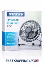 USB Mini Desk Fan Portable Black Quiet Cooling Office Laptop PC Fast UK Delivery
