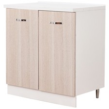 Mobile Base per Cucina Componibile in Legno Colore Olmo con 2 Ante 2 Scomparti