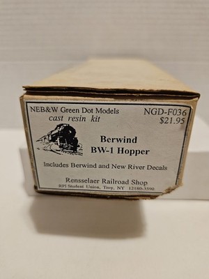 HO NEB & W Green Dot Models Berwind BW-1 Hopper Cast Resin Kit NGD-F036. New