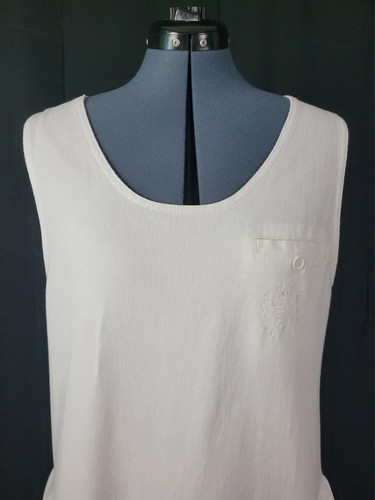 Vintage Mizz Lizz White Denim Drop Waist Jumper w Embroidery Size Large - Picture 7 of 22