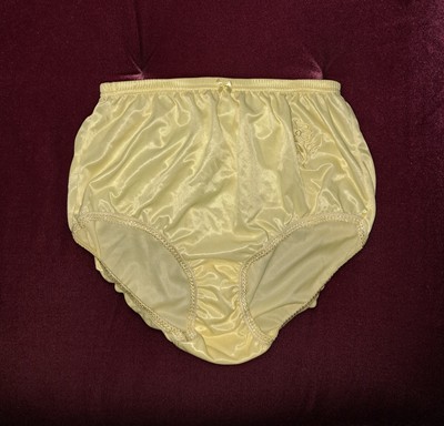 NWT Vtg 90s Rene Rofe Brief Panty Size 10 Yellow Embroidered Flower | eBay