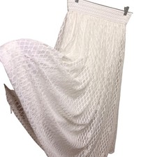 Boho White Lace Maxi Skirt Semi-Sheer Cottagecore Boho Summer Coquette