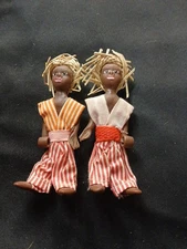 Set Of 2 Clay Folk Art Made In Caribbeans