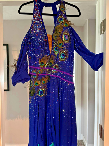 Dore ballroom dancer peackot dress - too fun 16, 18, 20, 22 L, XL, 1X, 2X