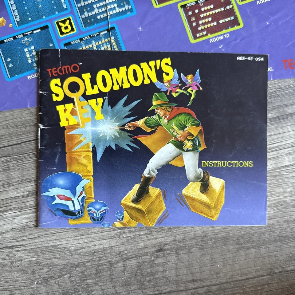 Solomon's Key NES Nintendo POSTER And Manual Original See Photos No Game - Image 2 of 4