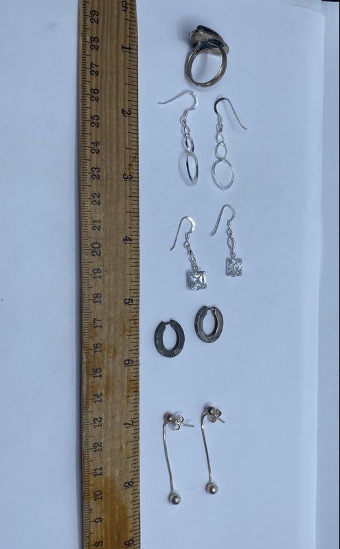 Sterling Silver Assorted Ring/Earring Jewelry Bun… - image 10