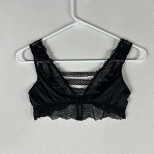 Victoria's Secret Bralette Bra Womens Small Black Sheer Lace Unlined Wireless