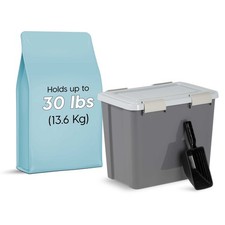 30 Lbs. Airtight Pet Food Container Dog Cat Food Storage Bin W/ Scoop