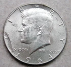 1964 Kennedy Silver Half Dollar Mint Error OBV and REV Strikethrough.