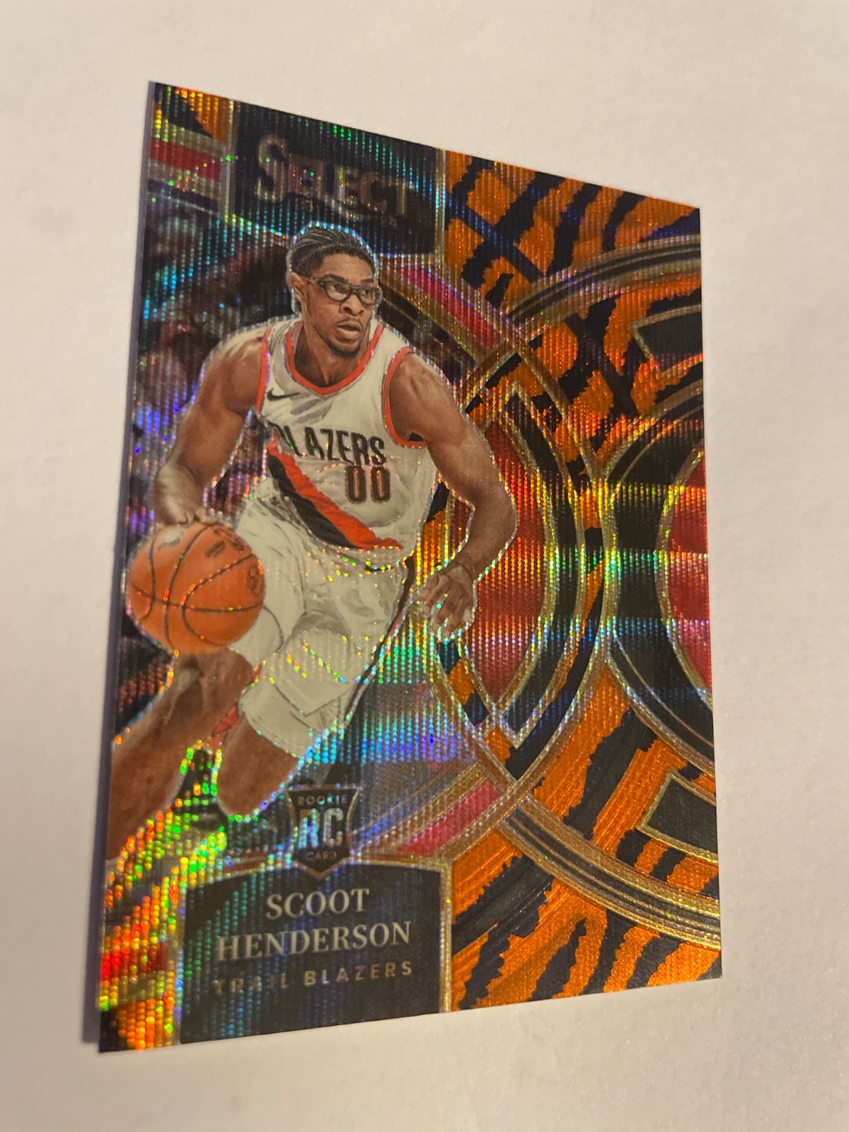 2023-24 Select Scoot Henderson Trailblazers RC-PREMIER TIGER STRIPES