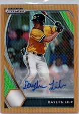 2021 Panini Prizm Draft Daylen Lile Auto Neon Orange Prizm 20/20 Trinity #PDP47