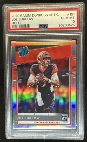 2020 Panini Donruss Optic Joe Burrow Holo Prizm Rookie RC #151 Bengals PSA 10