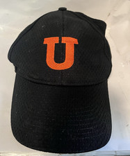 Letter U Orange on a Black Cap Snapback Hat Youth Size