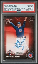 2016 TOPPS NOW CHICAGO CUBS WORLD SERIES RED ANTHONY RIZZO /25 PSA 9 AUTO 8