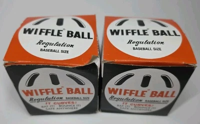 2 unbenutzte Wifflebälle in Originalkartons Kunststoff Baseball Spielzeug Made in USA  - Bild 1 von 4