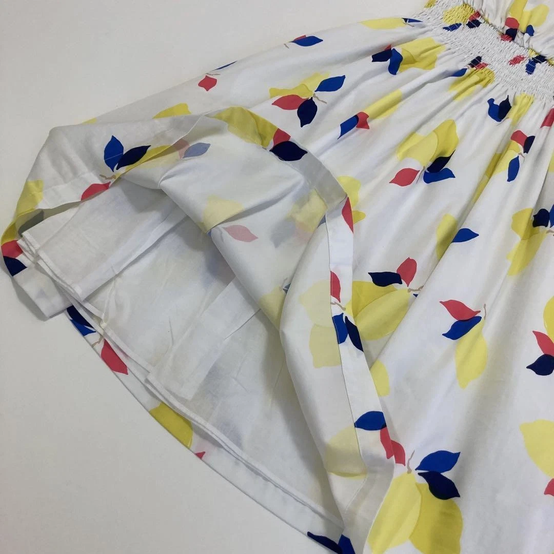 Abito Kate Spade stampa limone 2 bianco