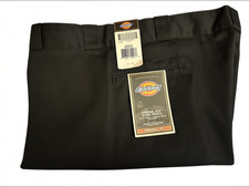 dickies mens original fit 874 black flat front straight leg work pants 42x32 new