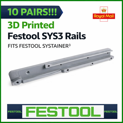 Festool SYS3 Systainer Schiene SLIM - TANOS Van Aufbewahrung Organizer - 10 Paar