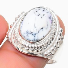 Dendrite Opal Gemstone 925 Sterling Silver Jewelry All Size Ring For Gift