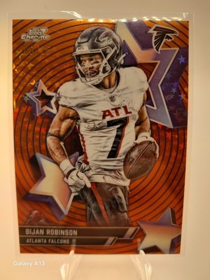 2025 Topps Chrome Cosmic Football Bijan Robinson Starfractor Orange /25 #SF-3