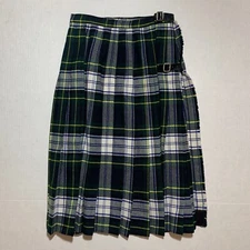Kinloch Anderson Scottish Tartan Plaid Wool Kilt Skirt Pleated Vtg Size 10 EUC
