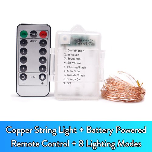 USB LED String Remote control 10M 100LEDs 8 Modes Fairy Light For Home Decor AJ - Picture 15 of 19