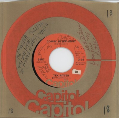 Tex Ritter & Wife- Signed 45 Record Sleeve | eBay